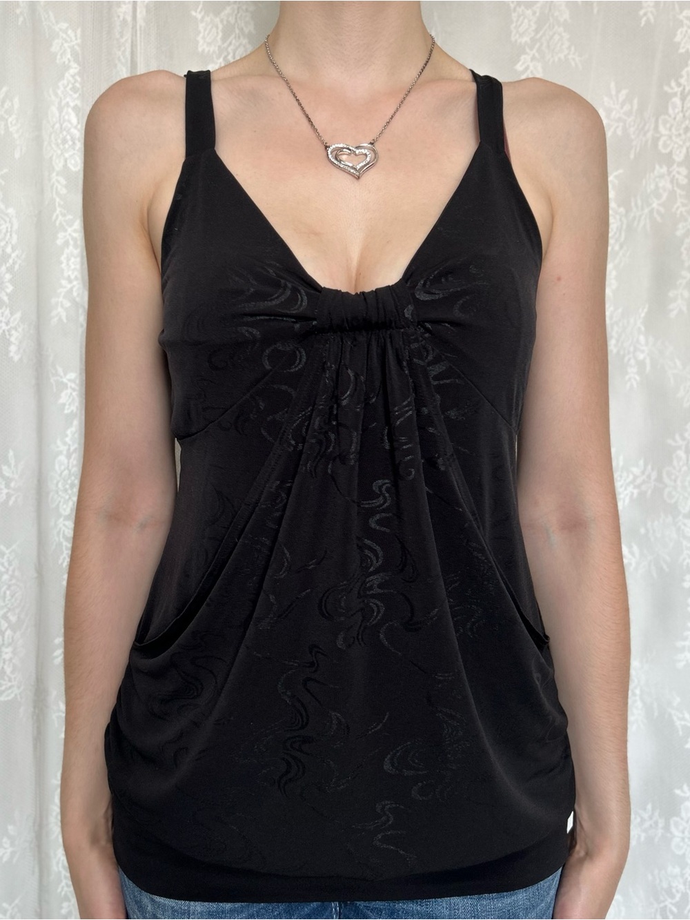 Y2K 2000s Black Babydoll Going Out Top